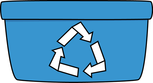 Recycle Clipart Blue Bin - Recycling Bin Clip Art (500x272), Png Download