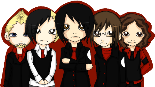 Image Black And White Library Chibi By Stardustsavior - My Chemical Romance Chibi (519x287), Png Download