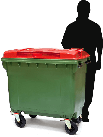 Overview - 660 Litre Wheelie Bin (341x450), Png Download