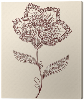 Lace Henna Flower Doodle Vector Illustration Canvas - Cover Up Tattoos Lace Flowers (400x400), Png Download