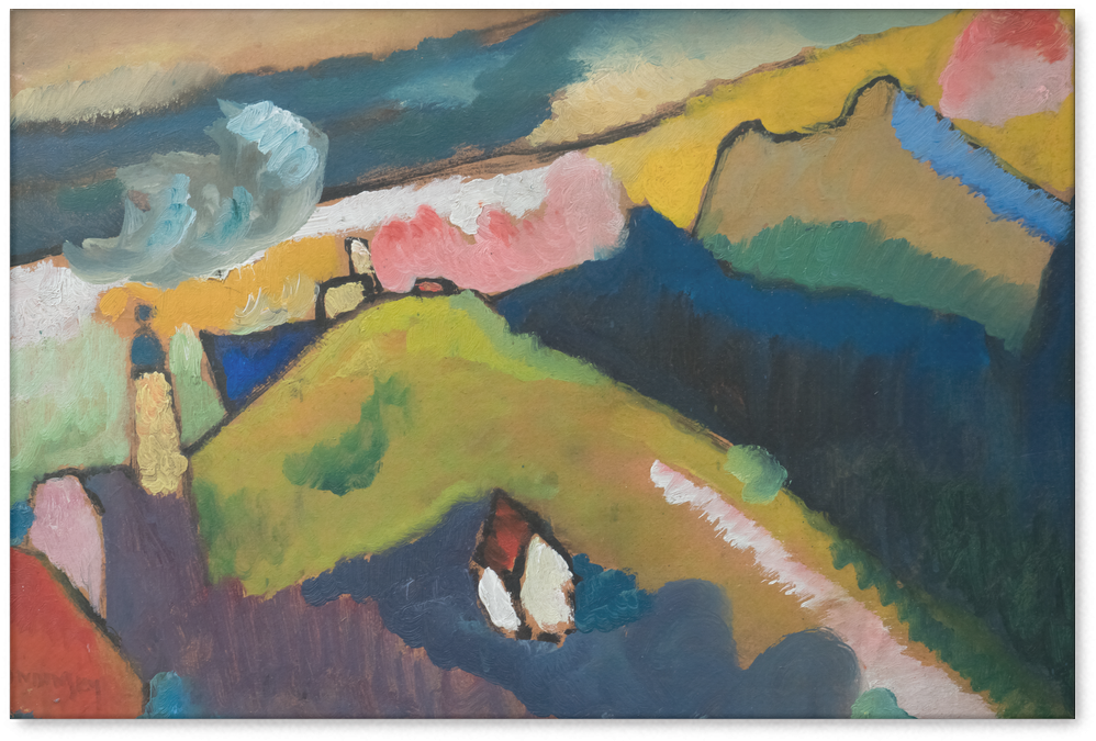 Berglandschaft Mit Kirche - Kandinsky Landscape (1024x1024), Png Download