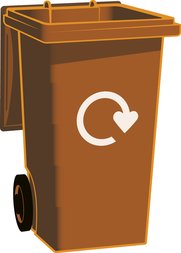 Large Brown Bin - Brown Bin (615x858), Png Download
