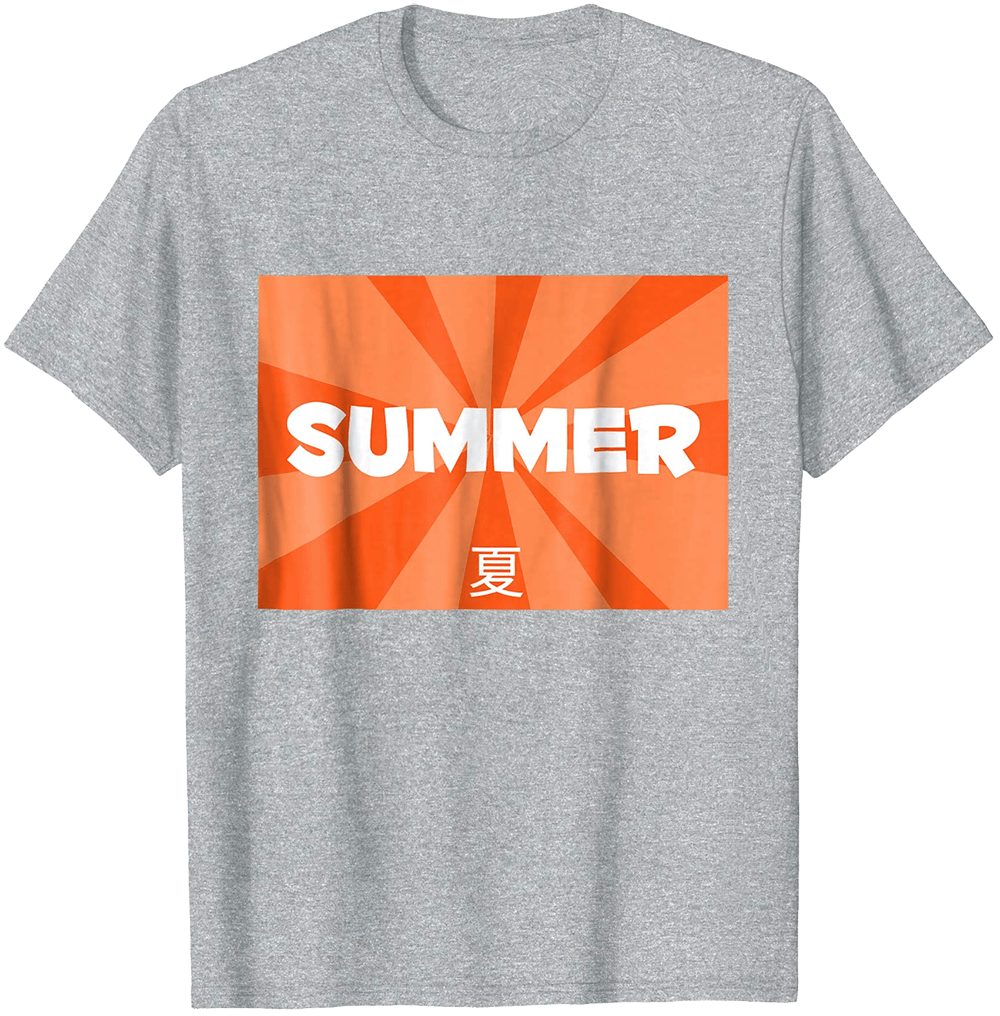 Summer With Japanese Text T-shirt - T-shirt (1000x1016), Png Download
