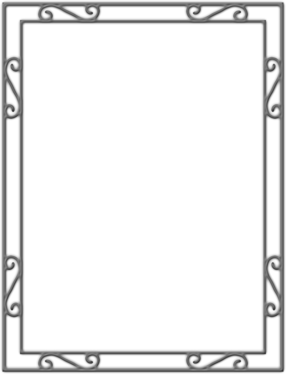 Clipart Free Download Picture Frames Wrought Iron Borders - Wrought Iron Frame Png (574x750), Png Download