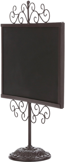 Stylish Vintage White Metal Frame Semi Permanent Chalkboard - Blackboard (570x570), Png Download
