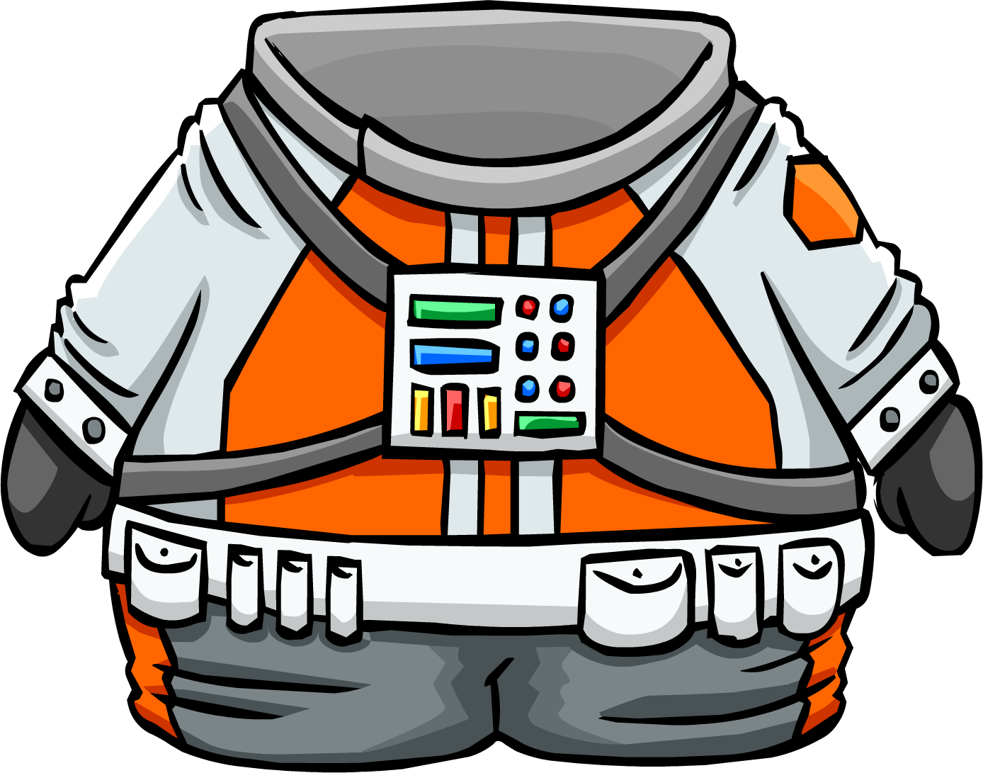 Orange Club Penguin Rewritten - Space Suit Cartoon Png (1388x1091), Png Download