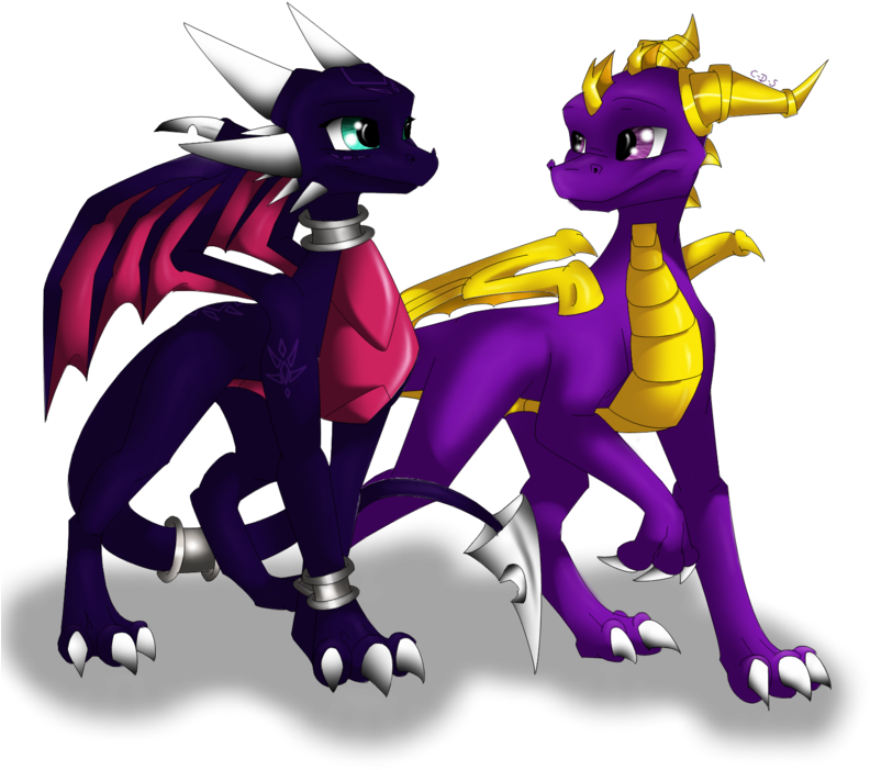 Cynder And Spyro - Spyro And Cynder Dragons (900x1238), Png Download