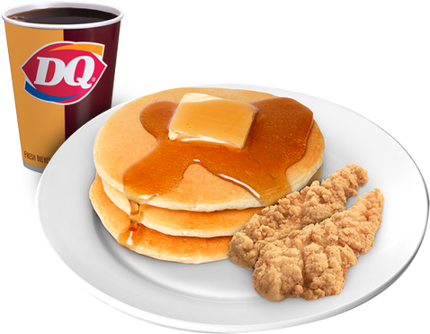 Pancake Chicken Strip - Stack Of Pancakes (500x381), Png Download