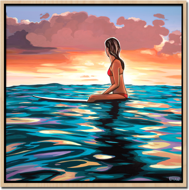 Horizon-20×20 - Surf Paintings (678x690), Png Download