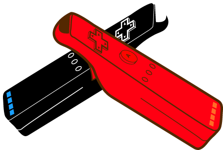 Crossed Wii Remotes - Label (500x307), Png Download