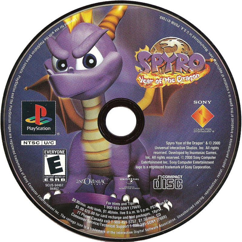 Year Of The Dragon - Spyro The Dragon Cd (800x800), Png Download