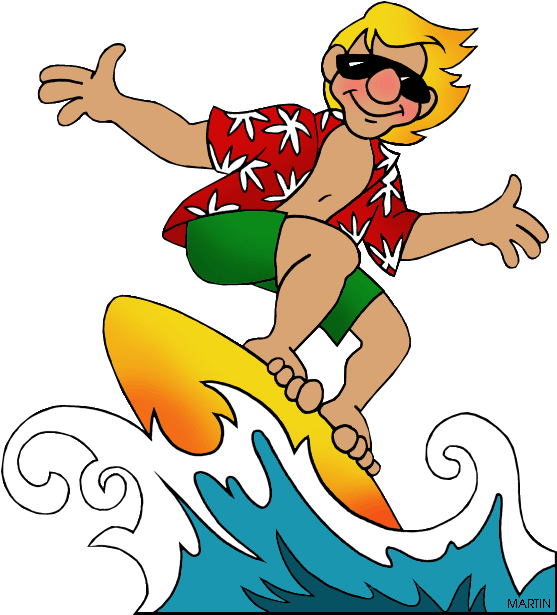 Surfer Clipart Summer Activity - Surfing Clipart (588x648), Png Download