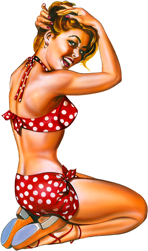 Close - Women In The Bikini Cartoon (550x900), Png Download