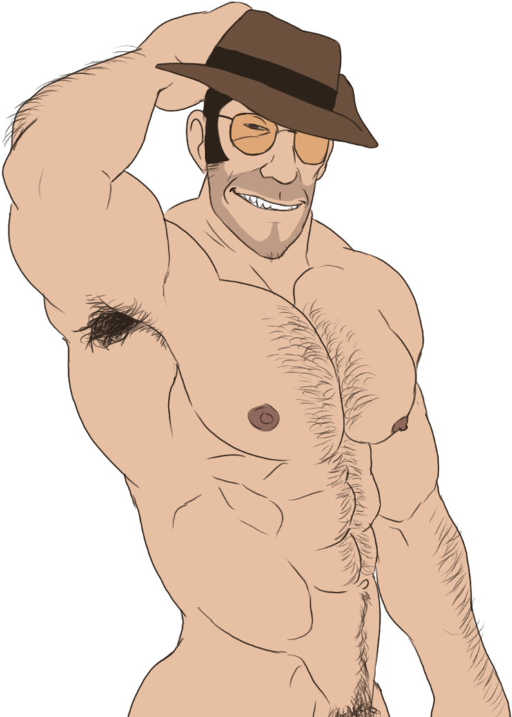 Sniper Pinup By Sniperstalker-d67mt6r - Team Fortress 2 Muscle (760x1050), Png Download