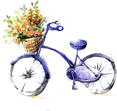 Bicycle Watercolor Painting Drawing Gratis - Drawing (600x491), Png Download