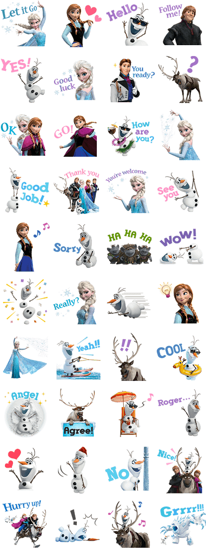 Frozen Line Stickers - Elsa Line Sticker (420x1121), Png Download