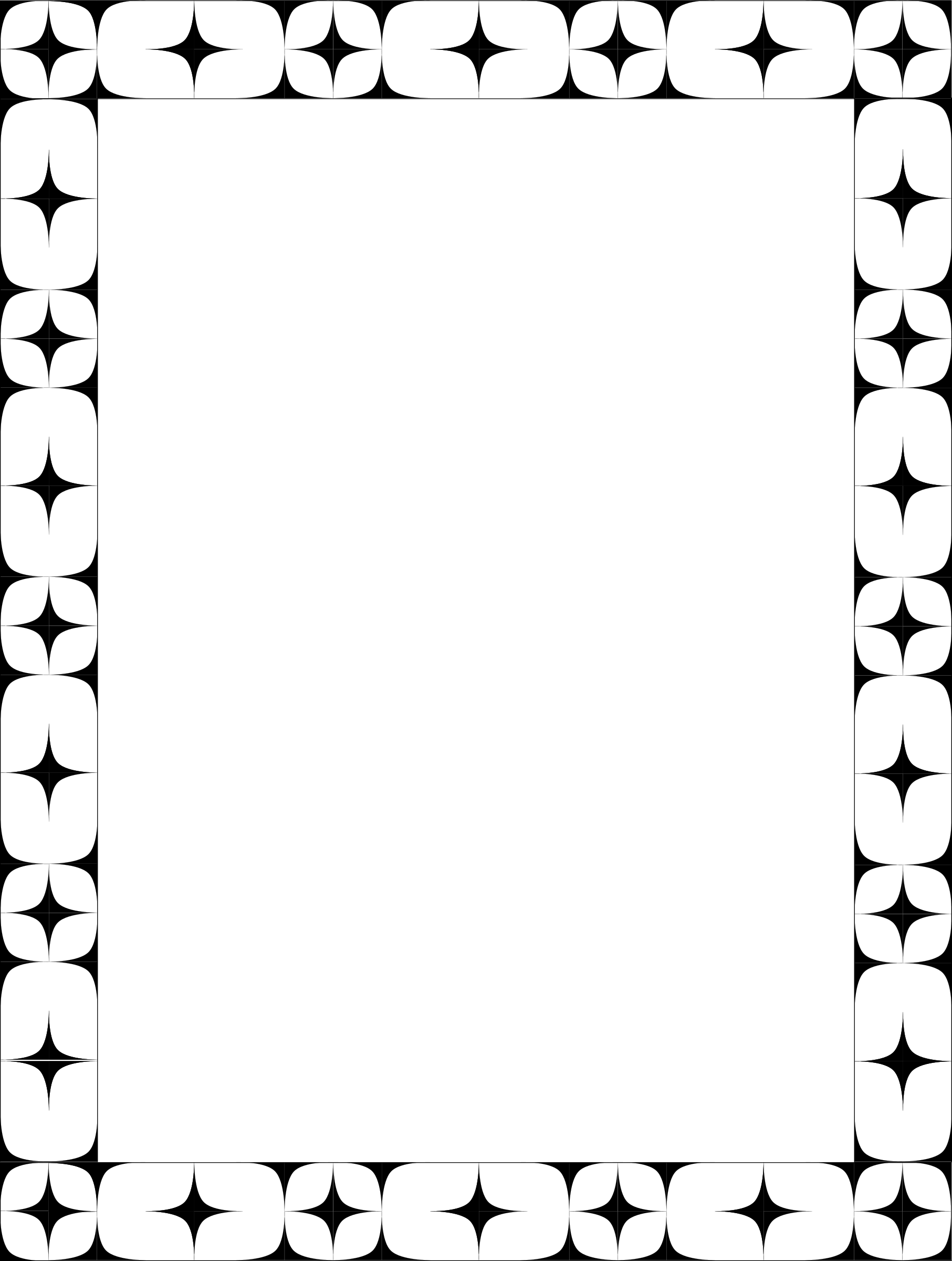 Curve Clipart Frame Corner - מסגרת שחור לבן כוכבים (1813x2400), Png Download