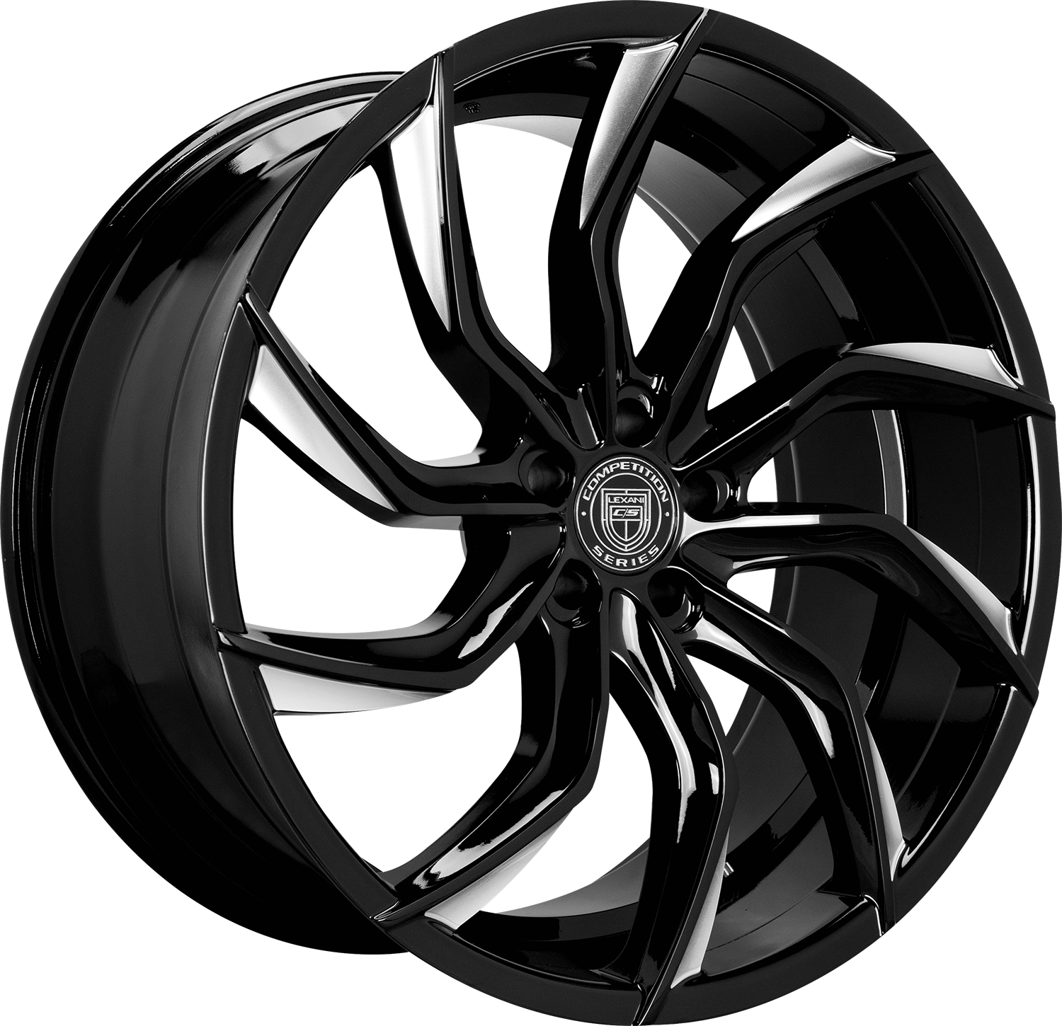 Gloss Black With Machine Tips - Black Rhino Wheels Spear (1500x1450), Png Download