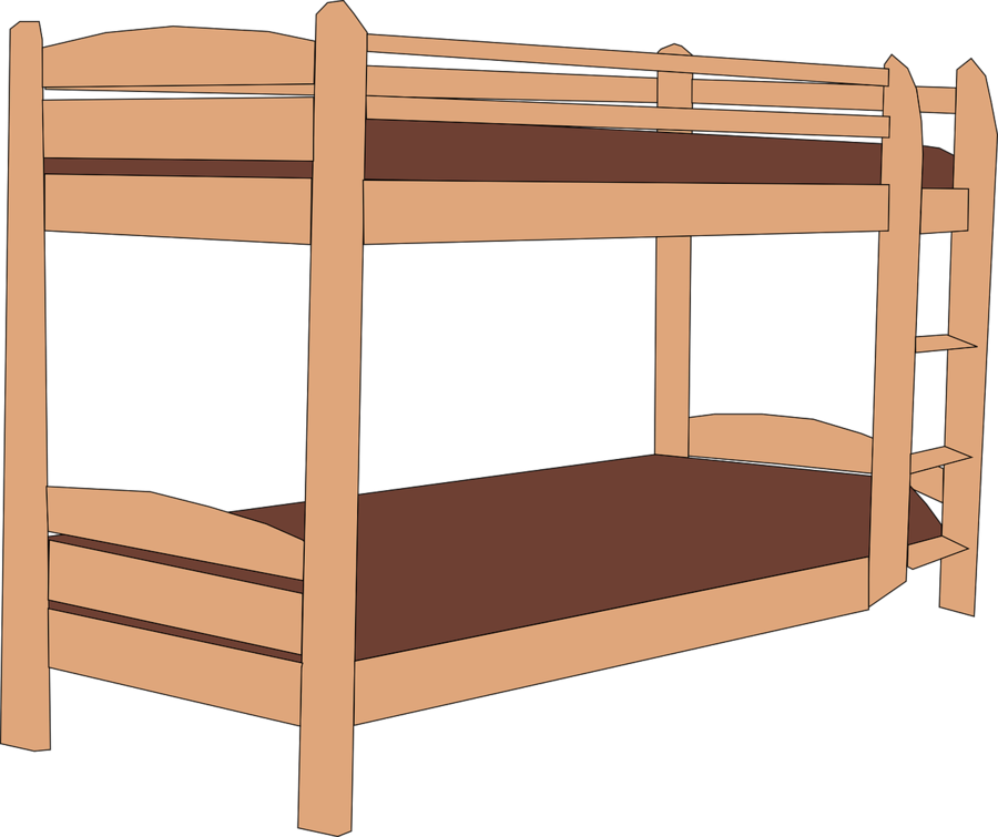 Clip Art Bunk Bed Clipart Bedside Tables Borders And - Bunk Bed Clipart (900x755), Png Download