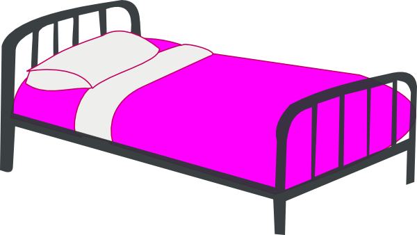 Clip Art At Clker - Girl Bed Clipart (600x338), Png Download