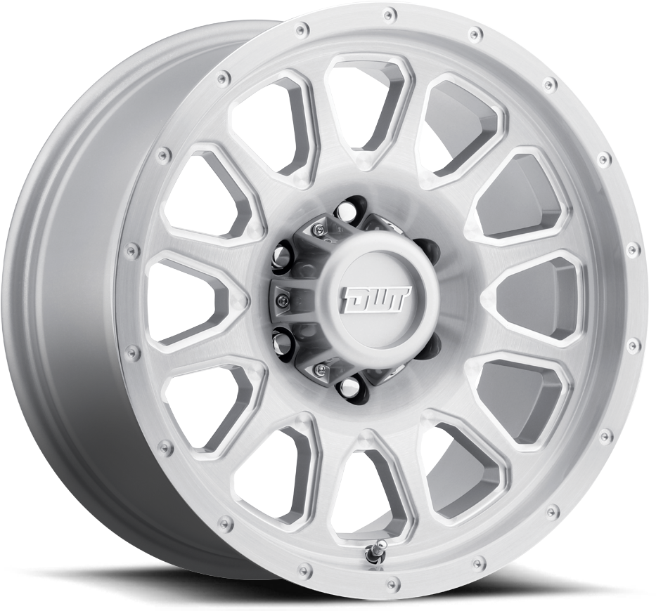 Dwt Elarco 6lug Silver Brushed Milling Bevels Wheel - Wheel (1000x1000), Png Download