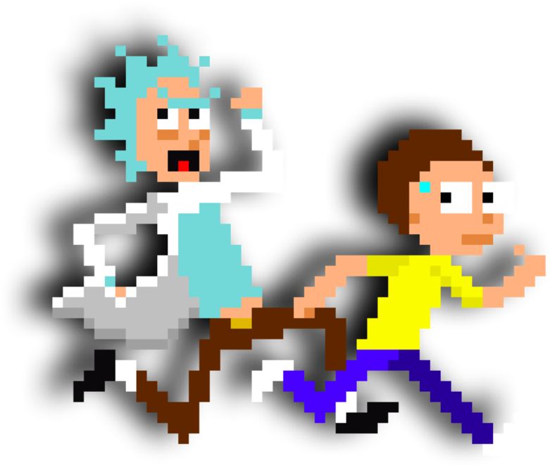 Rick And Morty Pixelart By Dondamino - Pixel Art Rick Et Morty (894x894), Png Download
