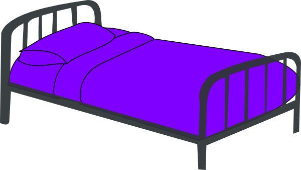 Purple Bed Clipart (600x338), Png Download