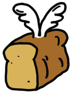 Og Loaf Sticker - Flying Bread (390x390), Png Download