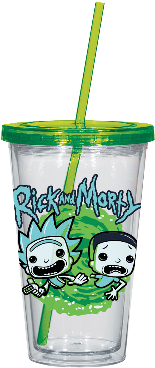 Rick - Rick And Morty Water Bottle (519x1226), Png Download