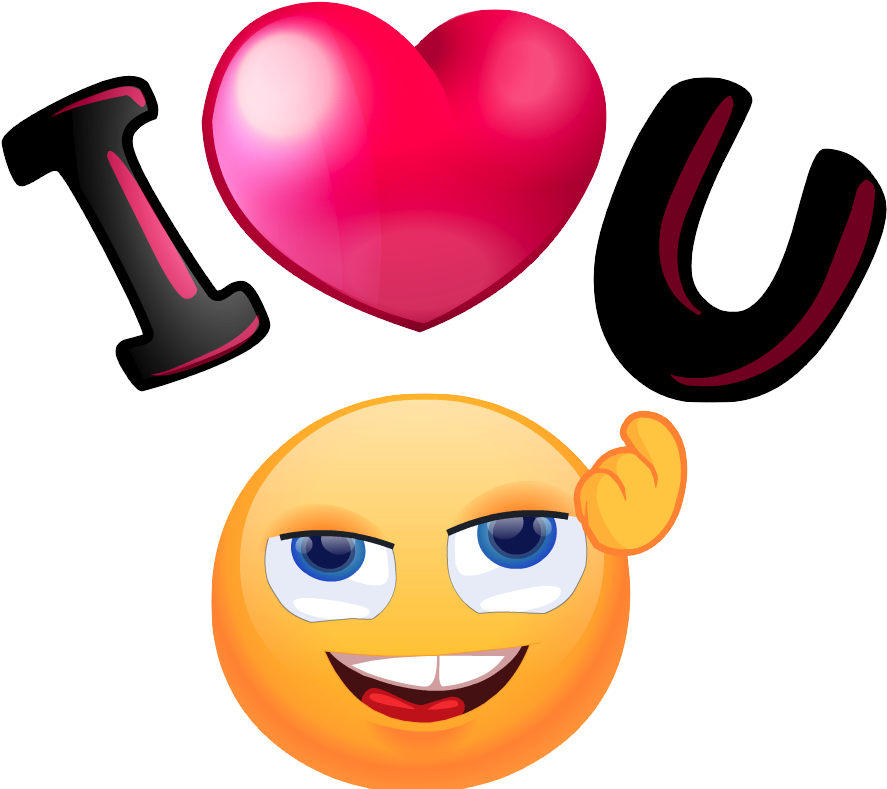 Gros Émoticone "love" - Love You Smiley Face (1184x831), Png Download