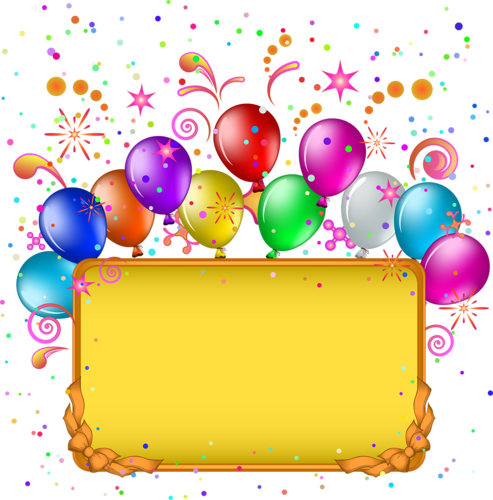 Happy Birthday Signs, Birthday Greetings, Birthday - Frame Rosa Png Com Baloes (493x500), Png Download