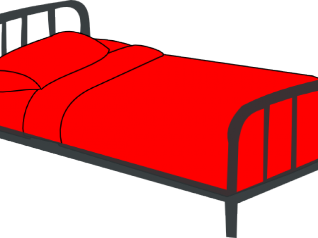 Bed Clipart Transparent Background - Clip Art Red Bed (640x480), Png Download