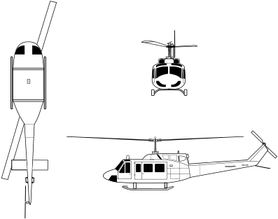 File Uh N Twin Svg Aircraft Views - Bell Uh 1 Huey Diagram (469x341), Png Download
