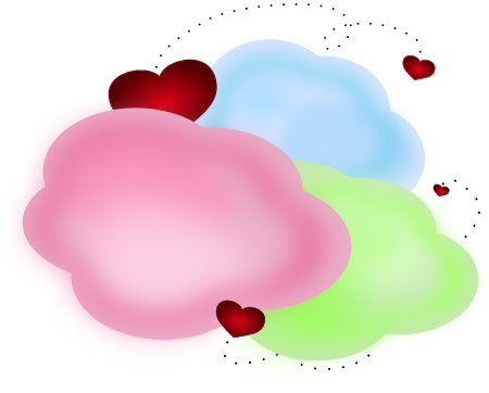 Backing - Clipart - Heart Clouds Clip Art (450x362), Png Download