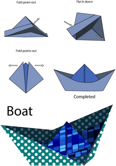 Get It Now - Easy Origami Instructions Boat (500x707), Png Download