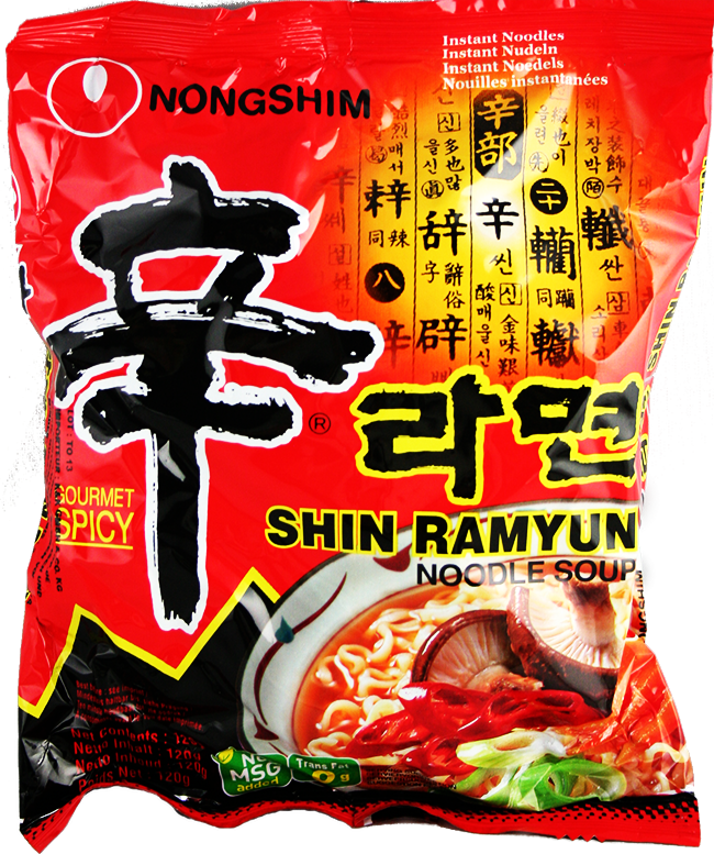 Nongshim Shin Ramyun Gourmet Spicy 120g 1df - Nong Shim Instant Noodles (650x777), Png Download