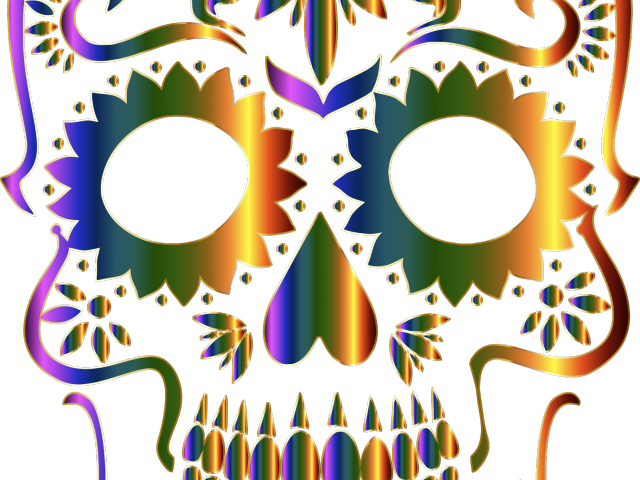Skull Clipart Transparent Background - Sugar Skull Day Of The Dead Apple Iphone 5 / 5s Phone (640x480), Png Download