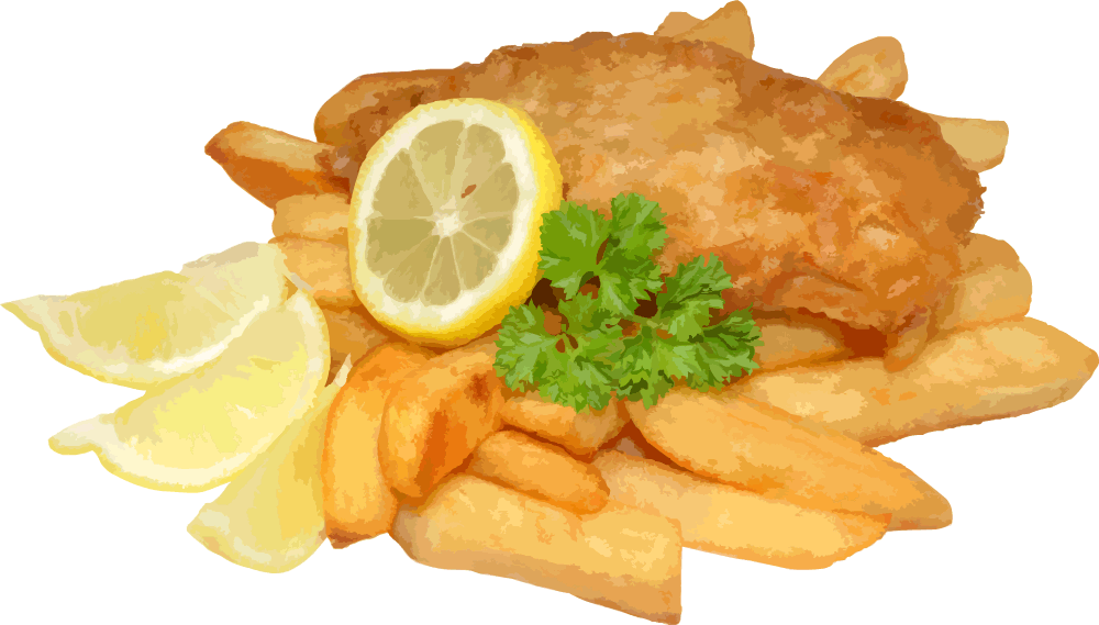 Fish Fry Png Clip Art Royalty Free Stock - Fish And Chips Background (1000x569), Png Download
