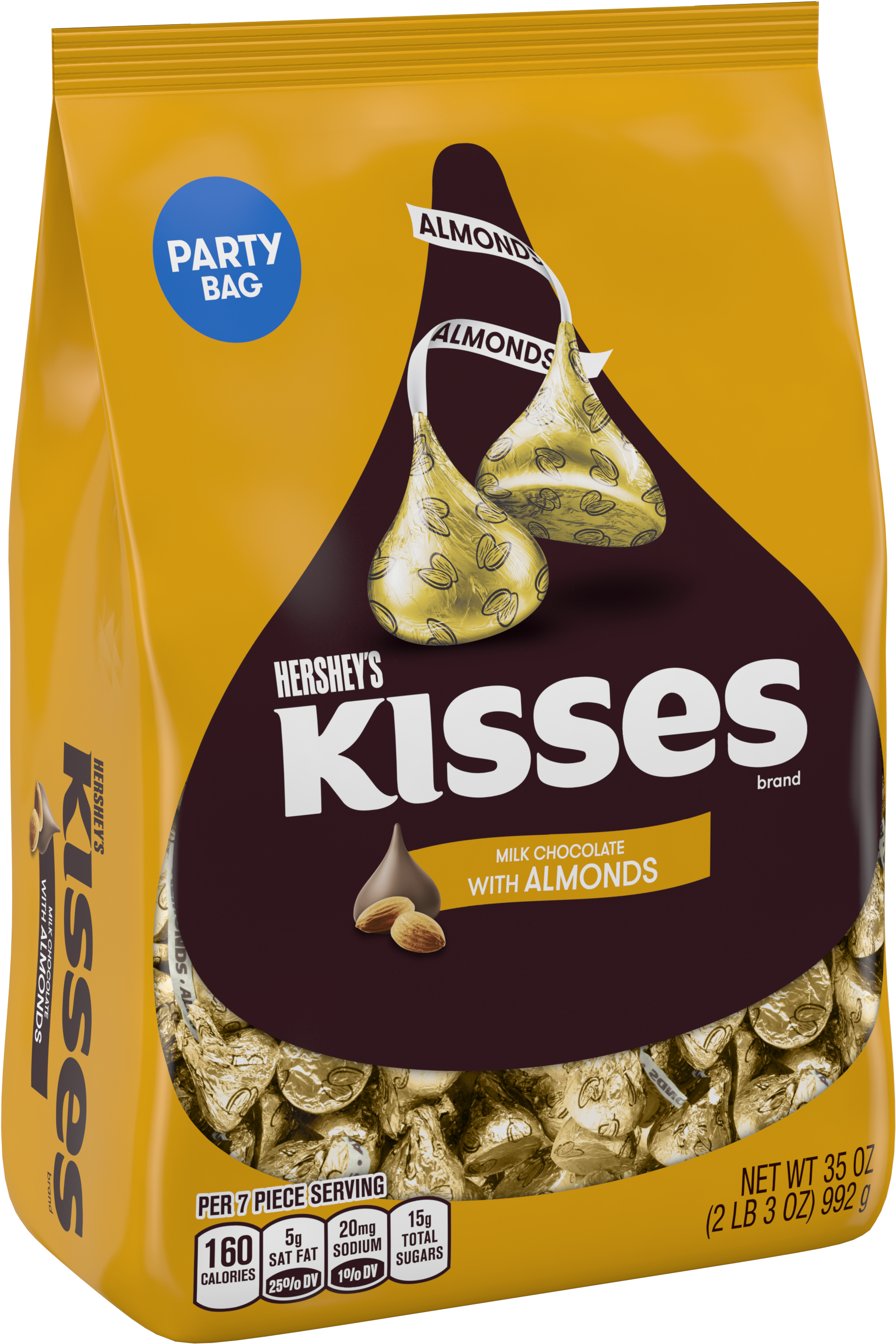 Kisses, Milk Chocolate With Almonds Candy, 35 Oz - Almond Kisses Chocolate (3000x3000), Png Download