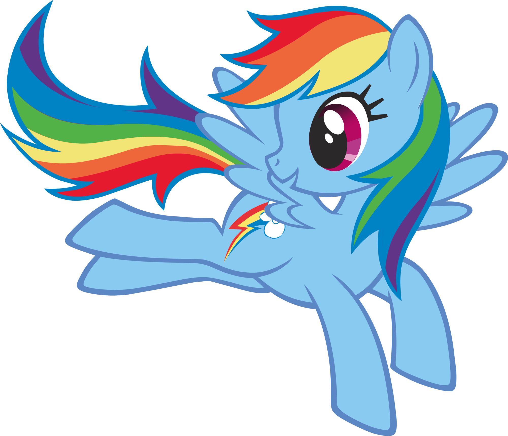 Rainbow Dash Looking Back Png - Little Pony Rainbow Dash (527x452), Png Download
