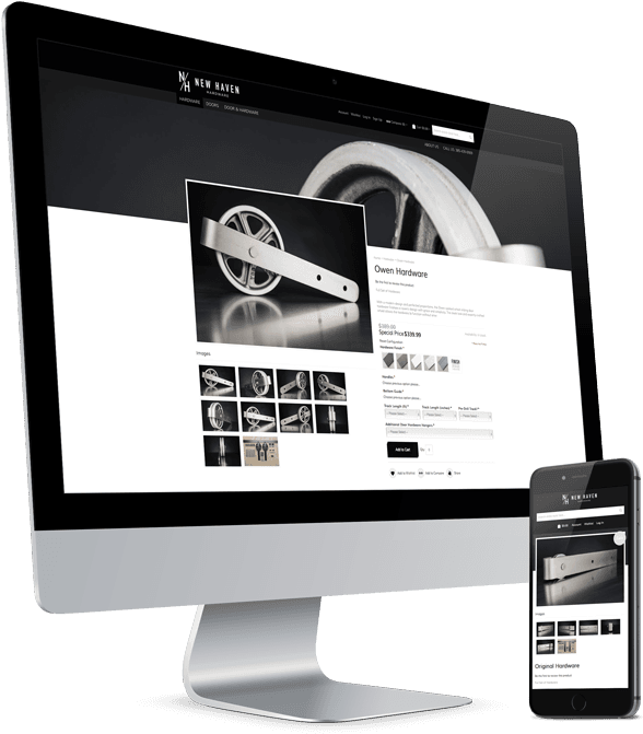 New Haven Hardware Imac And Iphone Mockup - Imac Iphone Mockup Png (800x680), Png Download