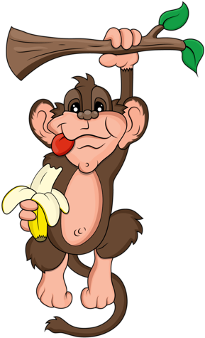 148 - Monkey Cartoon Smile (302x500), Png Download