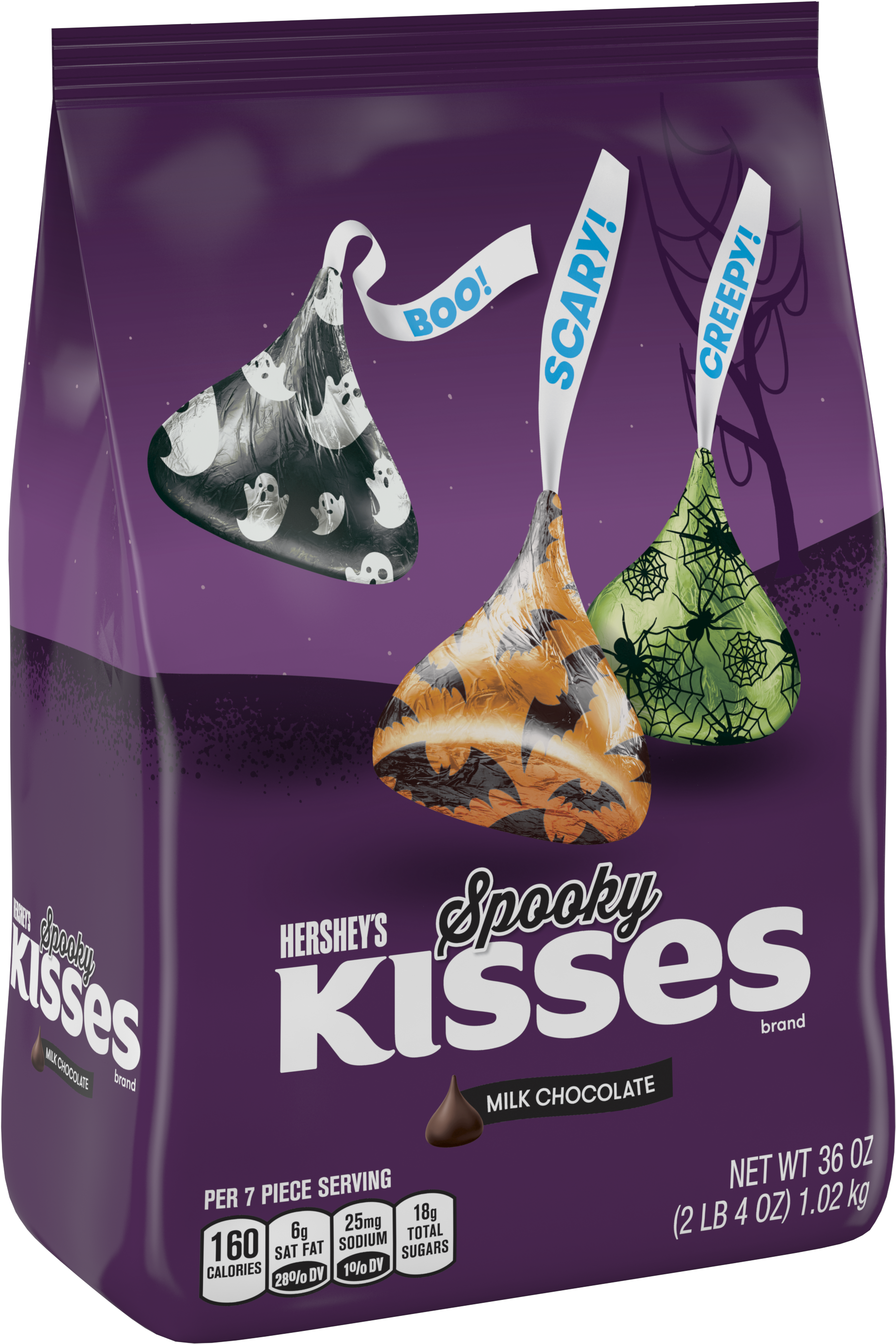 Spooky Hershey's Kisses - Hersheys Kisses Chocolates 1180ml Bag (3000x3000), Png Download