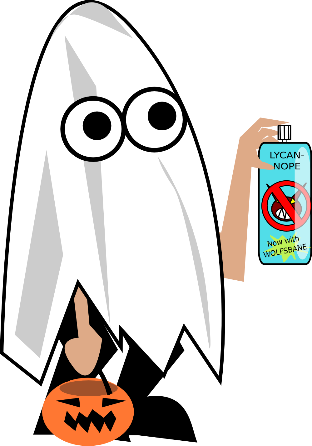 Ghost Clipart Treater - Cartoon Trick Or Treater (560x800), Png Download