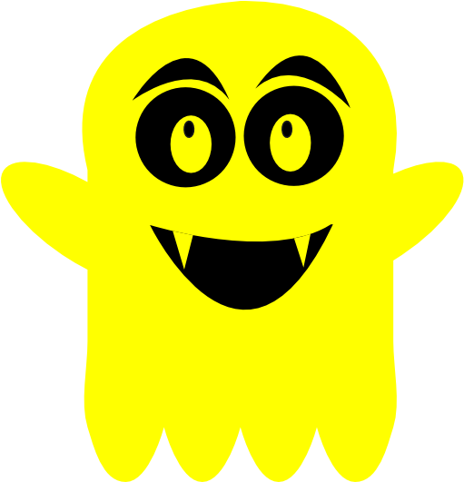 Yellow Ghost Clip Art - Yellow Ghost (522x597), Png Download