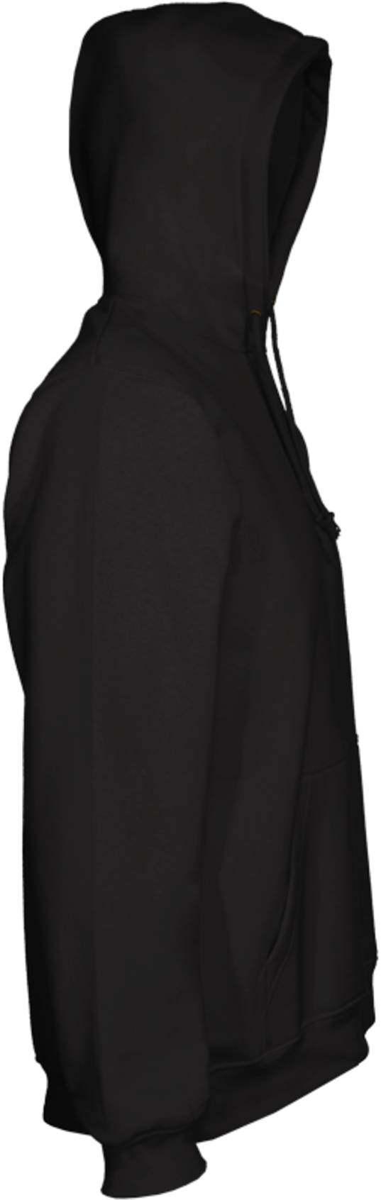 Larger Imagemove Mouse Over The Image To Magnify - Black Hoodie From The Side (550x1692), Png Download