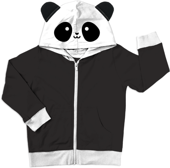 Whistle & Flute Kawaii Panda Hooded Sweatshirt - Hoodie (597x600), Png Download