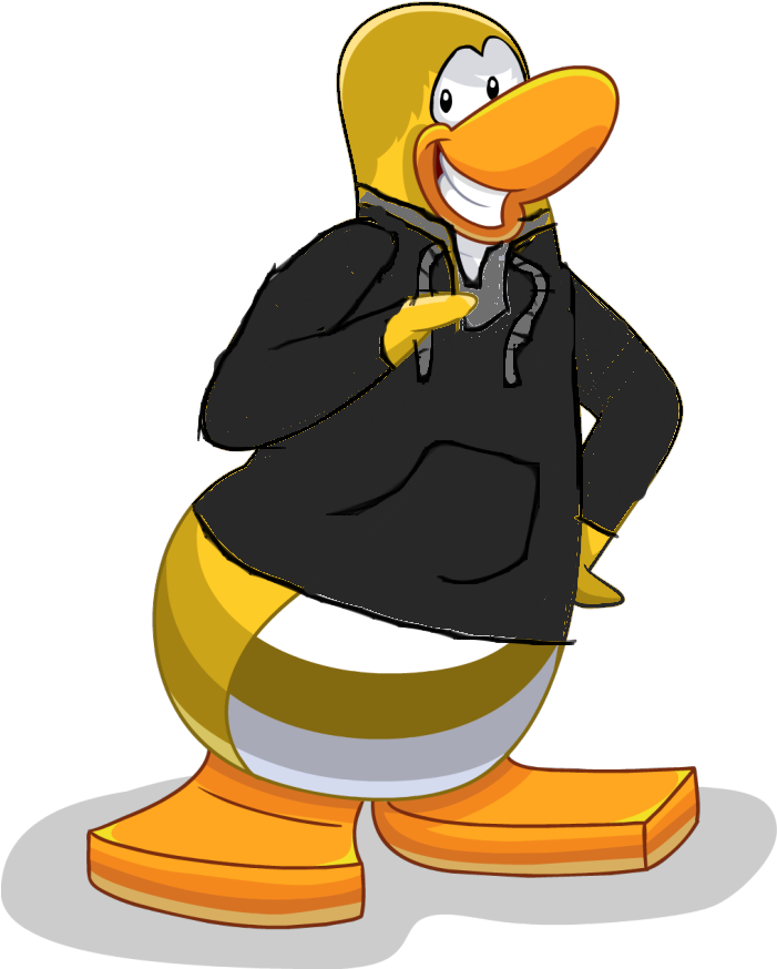Black Hoodie - Black Penguin With Hoodie (700x917), Png Download