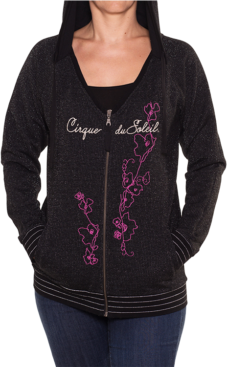 Women's Sparkle Black Hoodie - Hoodie (750x750), Png Download