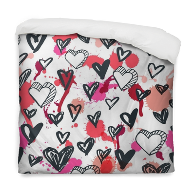 Vector Seamless Hearts Pattern - Watercolor Painting (400x400), Png Download